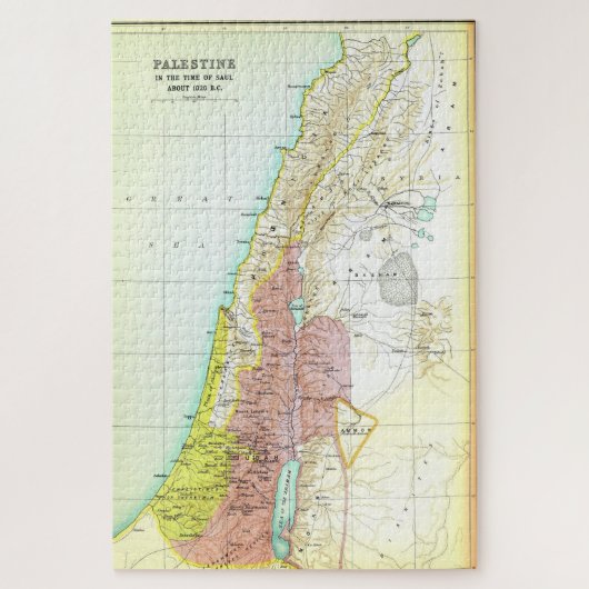 Puzzle Old 1020BC Saul Palestine Map (Vertical)