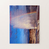 Puzzle Old Faithful Gyser Yellowstone. Salutation de Noël (Vertical)