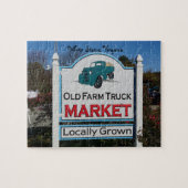 Puzzle Old Farm Market, personalize with your text (Horizontal)
