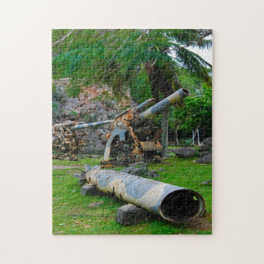 Puzzle Old Military Artillery. Saipan Mariana Islands. (Vertical)