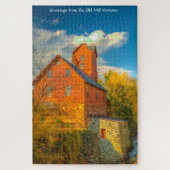 Puzzle Old Mill dans le Vermont.Noël salutations Jigsaw P (Vertical)
