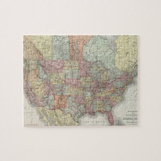 Puzzle Old road map of the united states of america. (Horizontal)
