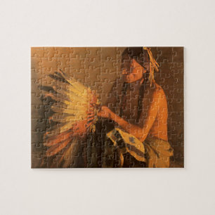 Puzzle Old War Bonnet by Joseph Henry Sharp
