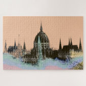 Puzzle Old World City Skyline with Spires Modern Art (Horizontal)