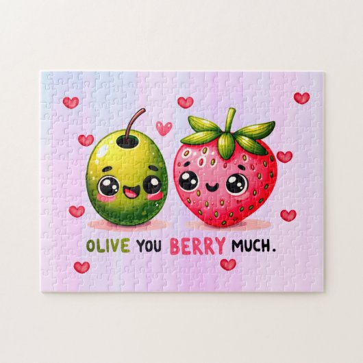 Puzzle olivier et fraise (Horizontal)