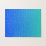 Puzzle Ombre bleu turquoise<br><div class="desc">Simple,  bleu clair et bleu turquoise,  arrière - plan sombre. Vous pouvez ajouter un message personnalisé. Ajoutez une photo à ce dégradé populaire design.</div>