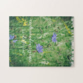 Puzzle Ombre d'été verte avec fleurs bleues (Horizontal)