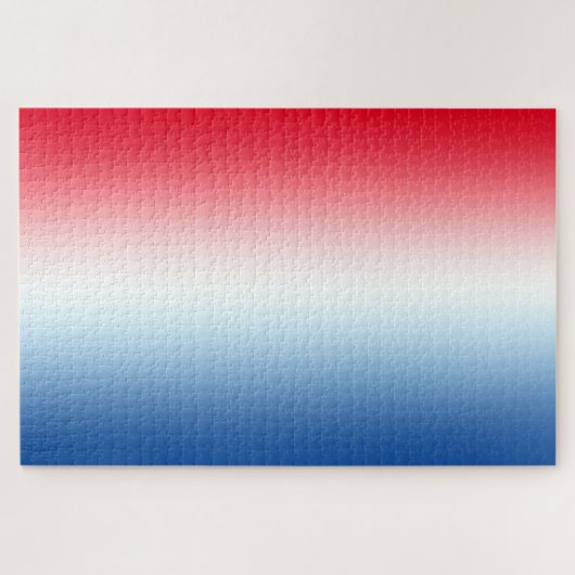 Puzzle Ombre rouge blanc et bleu vif horizontal (Horizontal)