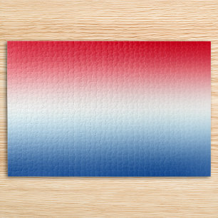 Puzzle Ombre rouge blanc et bleu vif horizontal