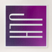 Puzzle Ombre Violet & Initiales ou autre Texte Blanc (Horizontal)