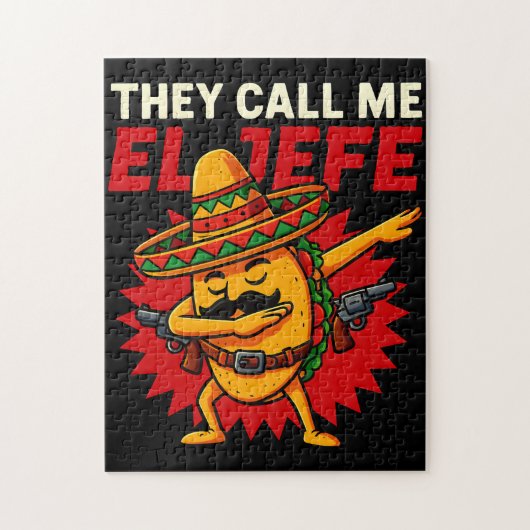 Puzzle On M'Appelle El Jefe Taco Funny Boss Cinco De Mayo (Vertical)