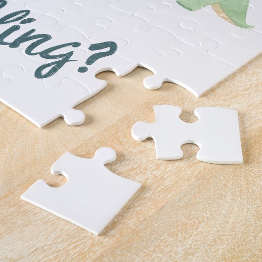 Puzzle On s'attend à la grossesse Faire-part Dino Egg (Côté)