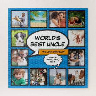 Puzzle Oncle 12 Collage Photo Bande Dessinée Amusant Bleu