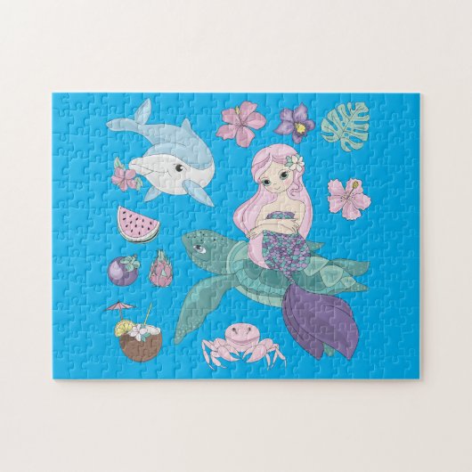 Puzzle "onder het zee" voor meisjes. legpuzzel (Horizontaal)