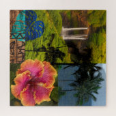 Puzzle Opaeka'a Falls, Kauai Hawaiian Collage (Horizontal)