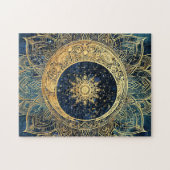 Puzzle Or céleste Soleil Mandala Étoiles spirituelles Gal (Horizontal)