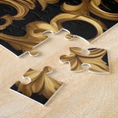 Puzzle Or cheval or et cadre ornemental noir (Côté)