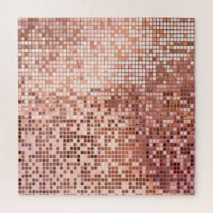 Puzzle or rose : carreaux de mosaïque carré.