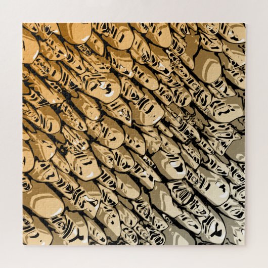 Puzzle Orange Abstrait en continu (Horizontal)