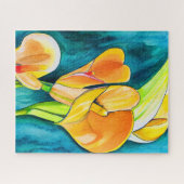 Puzzle Orange Calla fleurs de laine aquarelle art (Horizontal)