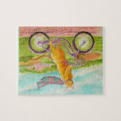 Puzzle Orange Cat on a Purple Bicycle (Horizontal)