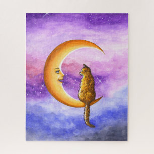 Puzzle Orange Cat on Moon 673