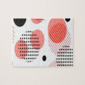 Puzzle Orange Circles with Black Polka Dots pattern (Horizontal)