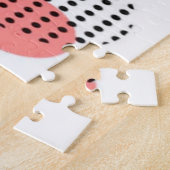 Puzzle Orange Circles with Black Polka Dots pattern (Côté)