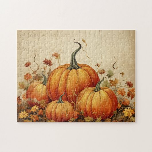 Puzzle Orange Citrouille Russe Automne Thanksgiving (Horizontal)