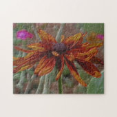 Puzzle Orange Daisy Pencil Art (Horizontal)
