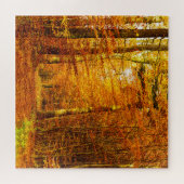 Puzzle Orange d'automne : Vue du chemin forestier. (Horizontal)