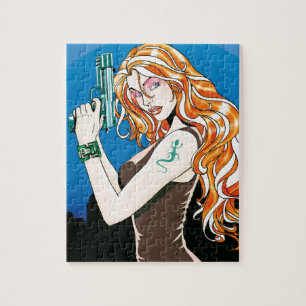 Puzzle Orange de fille d'arme à feu