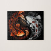 Puzzle Orange Et Blanc Lucky Koi Poisson Japon Art (Horizontal)