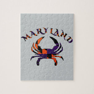 Puzzle Orange et pourpre de drapeau de crabe de Maryladn