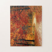 Puzzle Orange Fall Leaves Country Dirt Road Photo (Vertical)
