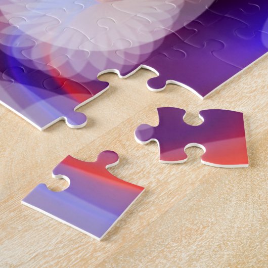 Puzzle Orange festif lumières de Noël art (Côté)