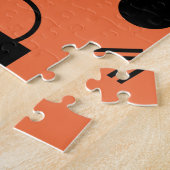 Puzzle Orange, fun, trendy, geometric Memphis graphic (Côté)