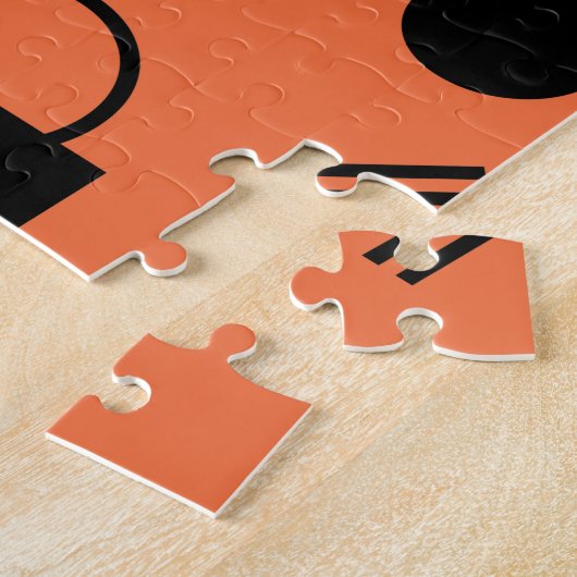 Puzzle Orange, fun, trendy, geometric Memphis graphic (Côté)