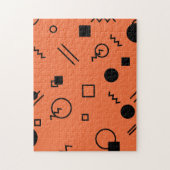 Puzzle Orange, fun, trendy, geometric Memphis graphic (Vertical)