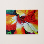 Puzzle Orange Hibiscus fleurs tropicales aquarelle art (Horizontal)
