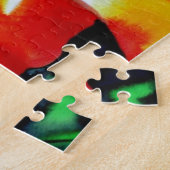 Puzzle Orange Hibiscus fleurs tropicales aquarelle art (Côté)