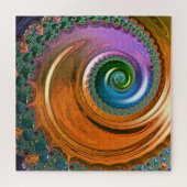 Puzzle Orange Mandelbrot Swirl (Horizontal)