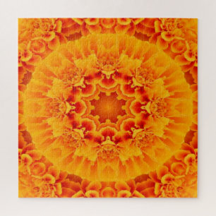Puzzle Orange Marigold Mandala