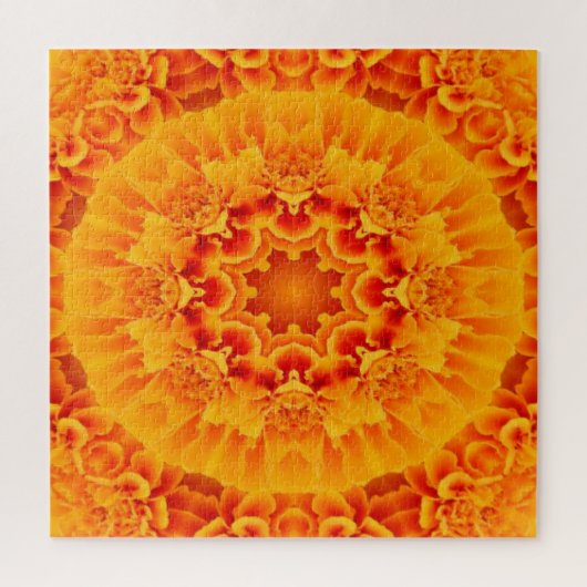 Puzzle Orange Marigold Mandala (Vertical)