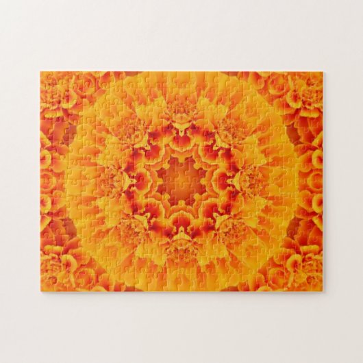 Puzzle Orange Marigold Mandala (Horizontal)