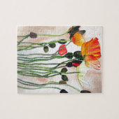 Puzzle Orange Populaires fleurs aquarelle peinture (Horizontal)