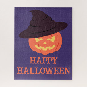 Puzzle Orange Retro Citrouille Happy Halloween Jigsaw Puz