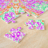 Puzzle Orange rose et Mandala vert (Côté)