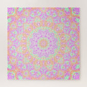 Puzzle Orange rose et Mandala vert (Horizontal)