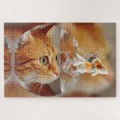 Puzzle Orange Tabby Cat et Goldfish (Horizontal)
